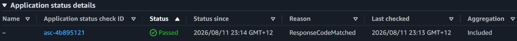 Application status details on the replacement instance: passed, ResponseCodeMatched, aggregation Included